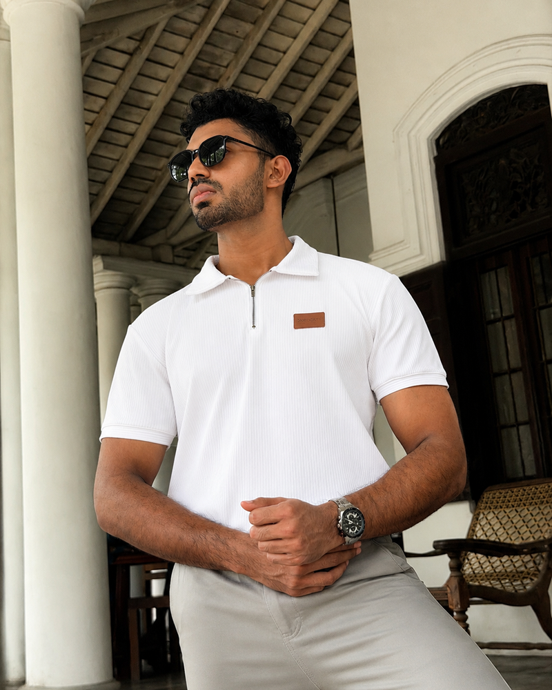 Restraint (Burgundy Zip Polo)
