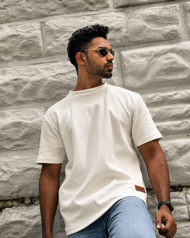 Potential (White Waffle-Knit Crewneck)