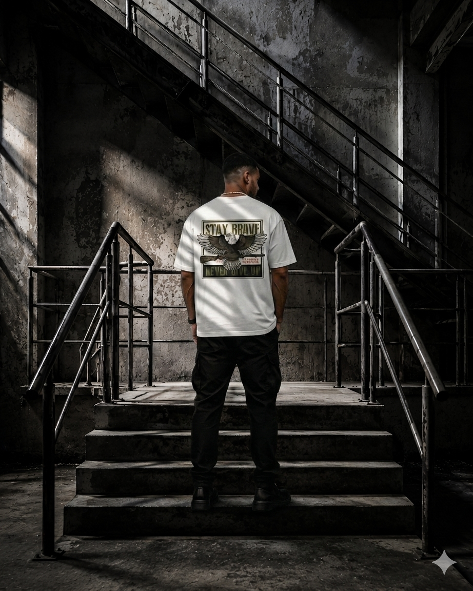 STAY BRAVE Oversized Tshirt - Vanguard